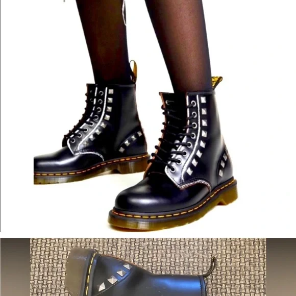Dr. Martens 1460 Stud Leather Core Appliqué Lace Up boots - Picture 5 of 12